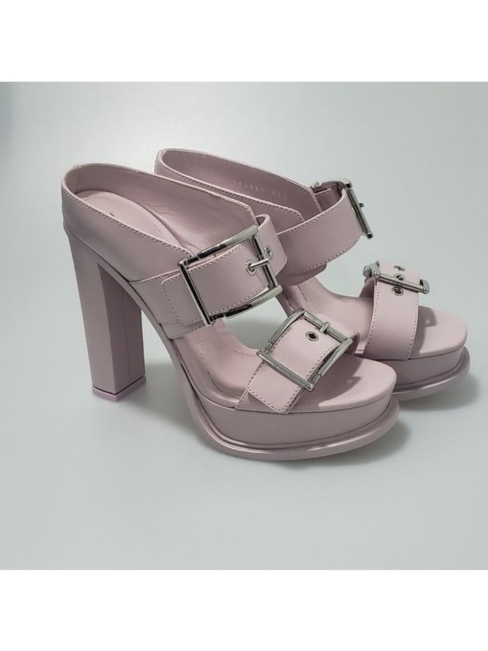 Alexander McQueen 120mm Leather Platform Mules Sandals Pink EU 37.5/US 7.5 - Picture 2 of 8